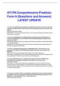 ATI PN Comprehensive Predictor Form A &vert;Questions and Answers&vert; LATEST UPDATE