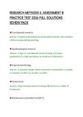 RESEARCH METHODS & ASSESSMENT III &NewLine;PRACTICE TEST 2026 FULL SOLUTIONS &NewLine;REVIEW PACK 