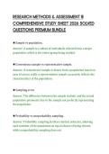 RESEARCH METHODS & ASSESSMENT III &NewLine;COMPREHENSIVE STUDY SHEET 2026 SOLVED &NewLine;QUESTIONS PREMIUM BUNDLE