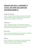 RESEARCH METHODS & ASSESSMENT III &NewLine;ACTUAL TEST PAPER 2026 QUESTIONS &NewLine;SOLUTIONS GRADED A&plus;