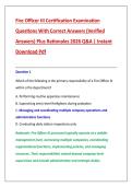 Fire Officer III Certification Examination &NewLine;Questions With Correct Answers &lpar;Verified &NewLine;Answers&rpar; Plus Rationales 2026 Q&A &vert; Instant &NewLine;Download Pdf 