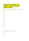 NIH GROUP E QUESTIONS WITH&NewLine;CORRECT ANSWERS UPDATED&NewLine;2026&sol;2027 &lpar;Verified&rpar;