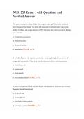 NUR 225 Exam 1 with Questions and Verified Answers