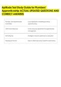 Aptitude Test Study Guide for Plumbers' &NewLine;Apprenticeship ACTUAL UPDATED QUESTIONS AND &NewLine;CORRECT ANSWERS 