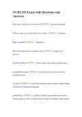 NURS 225 Exam with Questions and Answers