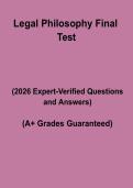 Legal Philosophy Final Test PDF &vert; Complete Study Guide&comma; Revision Notes & Jurisprudence Exam Practice Questions