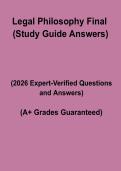 Legal Philosophy Final Exam Study Guide Answers PDF &vert; Complete Jurisprudence Revision & Practice Solutions