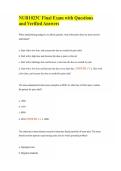 NUR1023C Final Exam with Questions and Verified Answers