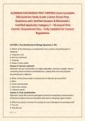 ALABAMA HOUSEHOLD PEST CONTROL Exam Complete &NewLine;300-Question Study Guide &vert;Latest Actual Prep &NewLine;Questions with Verified Answers & Rationales&vert;  Certified Applicator Category 7 &ndash; Structural Pest Control &vert;Guaranteed Pass &ndash; Fully Updated For Current Regulations