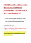 COMSAE Phase 1 ASA 116 Exam Practice &NewLine;Questions And Correct Answers &NewLine;&lpar;Verified Answers&rpar; Plus Rationales 2026 &NewLine;Q&A &vert; Instant Download Pdf