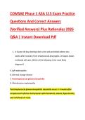 COMSAE Phase 1 ASA 115 Exam Practice &NewLine;Questions And Correct Answers &NewLine;&lpar;Verified Answers&rpar; Plus Rationales 2026 &NewLine;Q&A &vert; Instant Download Pdf