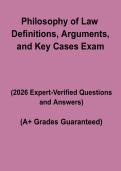 Philosophy of Law Exam PDF &vert; Definitions&comma; Arguments & Key Cases Study Guide for Jurisprudence Revision
