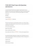 NUR 1023 Final Exam with Questions and Answers