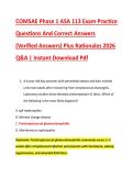 COMSAE Phase 1 ASA 113 Exam Practice &NewLine;Questions And Correct Answers &NewLine;&lpar;Verified Answers&rpar; Plus Rationales 2026 &NewLine;Q&A &vert; Instant Download Pdf