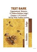 Test Bank for Organizational Behavior 15th Edition Robbins & Judge &vert; All 18 Chapters &vert; MCQs with Verified Answers