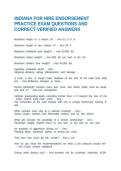 INDIANA FOR HIRE ENDORSEMENT PRACTICE EXAM QUESTIONS AND CORRECT VERIFIED ANSWERS
