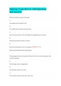 Optician Exam Review with Questions and Answers