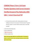COMSAE Phase 2 Form 114i Exam &NewLine;Practice Questions And Correct Answers &NewLine;&lpar;Verified Answers&rpar; Plus Rationales 2026 &NewLine;Q&A &vert; Instant Download Pdf 
