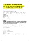 ADULT-GERONTOLOGY PRIMARY CARE NP &NewLine;&lpar;AGPCNP&rpar; WITH CORRECT ACTUAL QUESTIONS &NewLine;AND CORRECTLY WELL DEFINED ANSWERS