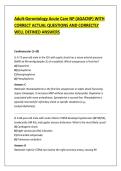 Adult-Gerontology Acute Care NP &lpar;AGACNP&rpar; WITH &NewLine;CORRECT ACTUAL QUESTIONS AND CORRECTLY &NewLine;WELL DEFINED ANSWERS