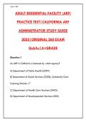 CALIFORNIA ARF ADMINISTRATOR CERTIFICATION EXAM 2025 &ndash; 260 REAL QUESTIONS & VERIFIED ANSWERS &vert; ADULT RESIDENTIAL FACILITY TEST BANK&NewLine;&NewLine;