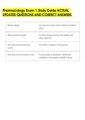 Pharmacology Exam 1 Study Guide ACTUAL &NewLine;UPDATED QUESTIONS AND CORRECT ANSWERS 
