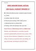 AGACNP EXAM &ndash; 500&plus; REAL QUESTIONS & VERIFIED ANSWERS &vert; ADULT-GERONTOLOGY ACUTE CARE NURSE PRACTITIONER CERTIFICATION TEST BANK&NewLine;&NewLine;