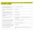 Advanced Pharmacology Final Exam Review ACTUAL UPDATED QUESTIONS &NewLine;AND CORRECT ANSWERS 