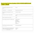 Pharmacology Final Exam Questions ACTUAL UPDATED QUESTIONS AND &NewLine;CORRECT ANSWERS