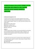 Certified Emergency Nurse WITH CORRECT ACTUAL &NewLine;QUESTIONS AND CORRECTLY WELL DEFINED &NewLine;ANSWERS LATEST ALREADY GRADED A&plus; &NewLine;&lpar;2025&sol;2026&rpar;