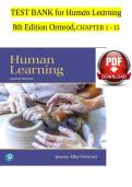 Test Bank for Human Learning 8th Edition by Jeanne Ellis Ormrod ISBN 9780134893662 Chapters 1&ndash;15 Complete