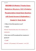 BIOCHEM 210 MODULE 7 PRACTICE EXAM &ndash; 200&plus; METABOLISM QUESTIONS WITH CORRECT ANSWERS & RATIONALES &lpar;GRADED A&plus;&rpar;&NewLine;&NewLine;