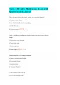 Nurs 3100 Unit 4 Medications Exam with Questions and Answers