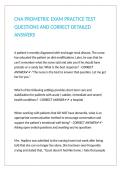CNA PROMETRIC EXAM PRACTICE TEST QUESTIONS AND CORRECT DETAILED ANSWERS &NewLine;