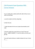 CNA Prometric Exam Questions With Correct Answers
