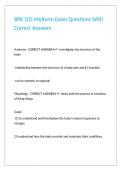 BPK 105 Midterm Exam Questions With Correct Answers