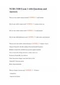 NURS 3100 Exam 1 with Questions and Answers