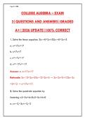 COLLEGE ALGEBRA FINAL EXAM 2026 &ndash; 200&plus; Q&AS WITH STEP-BY-STEP RATIONALES &lpar;GRADED A&plus;&rpar;&NewLine;&NewLine;