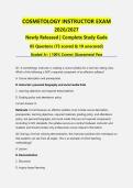 Cosmetology Instructor Exam 2026&sol;2027 &vert; Complete Study Guide &vert; 85 Q&A &lpar;75 Scored &plus; 10 Unscored&rpar; &vert;ACTUAL EXAM &vert;2026 Guaranteed Pass - A&plus; Graded