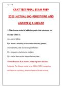 CRAT FINAL EXAM PREP 2025 &ndash; 200&plus; Q&AS WITH RATIONALES &lpar;CERTIFIED RECOVERY ADDICTION TECHNICIAN&rpar;&NewLine;&NewLine;