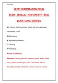 CRCST CERTIFICATION FINAL EXAM PREP &ndash; 200&plus; Q&AS WITH RATIONALES &lpar;HSPA CENTRAL SERVICE TECHNICIAN&rpar;&NewLine;&NewLine;