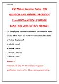 DOT MEDICAL EXAMINER CERTIFICATION EXAM PREP &vert; NRCME PRACTICE TEST 200&plus; QUESTIONS & ANSWERS &vert; FMCSA 2026&NewLine;&NewLine;