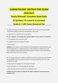 Cosmetology Instructor Exam BUNDLE 2026&sol;2027 &vert; 3 Latest Version Exam Sets &vert; 255 Q&A &lpar;225 Scored &plus; 30 Unscored&rpar; &vert; Guaranteed Pass - A&plus; Graded