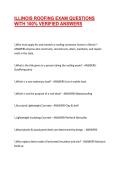 ILLINOIS ROOFING EXAM QUESTIONS WITH 100&percnt; VERIFIED ANSWERS&NewLine;