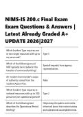 NIMS-IS 200&period;c Final Exam Exam Questions & Answers &vert; Latest Already Graded A&plus; UPDATE 2026&vert;2027