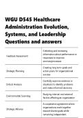 WGU D545 &vert; Healthcare Administration Evolution&comma; Systems&comma; and Leadership Questions and answers