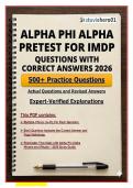 Alpha Phi Alpha Pretest for IMDP Questions with Correct Answers 2026 &vert; Membership Intake Exam Prep &ndash; Verified A&plus; Study Guide