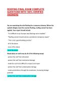 ROOFING FINAL EXAM COMPLETE QUESTIONS WITH 100&percnt; VERIFIED ANSWERS