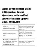 ASNT Level III Basic Exam 2026 &lpar;Actual Exam&rpar; Questions with verified Answers &lpar;Latest Update 2026&rpar; UPDATE&excl;&excl;