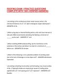 ROOFING EXAM 1 PRACTICE QUESTIONS COMPLETE WITH 100&percnt; VERIFIED ANSWERS